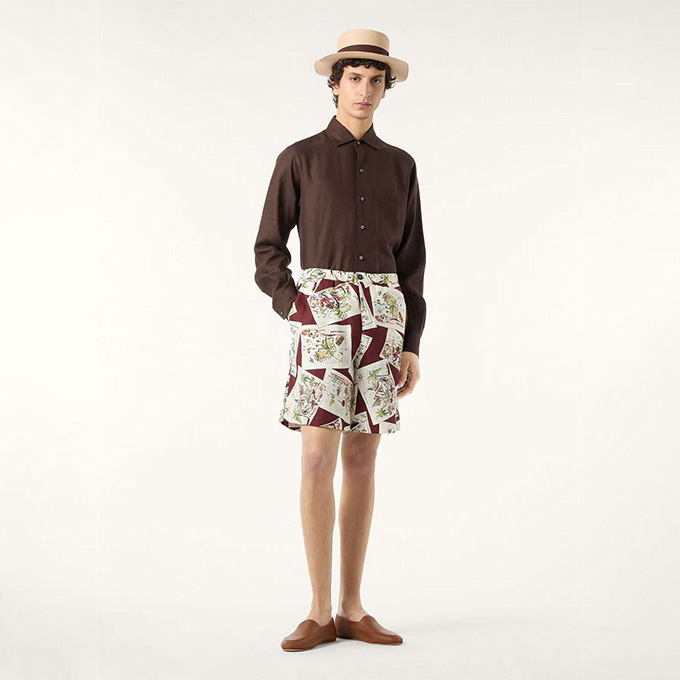loro piana 26ss vacation collection linen resort shorts